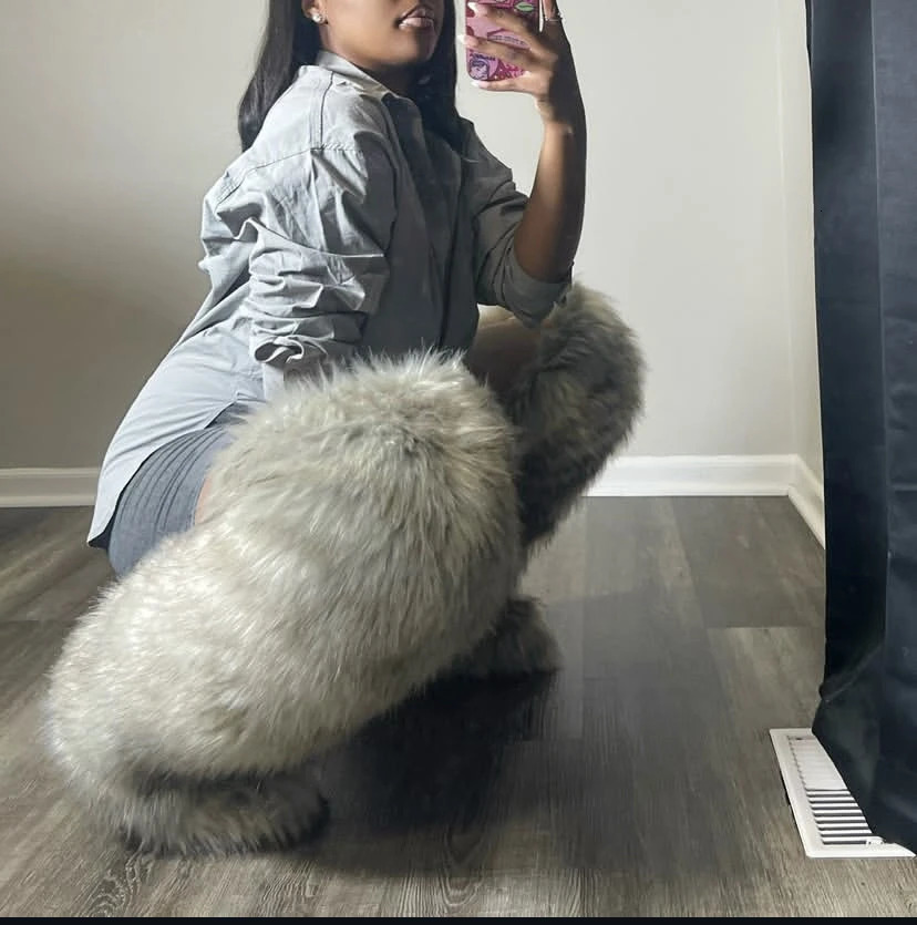 Womens Thigh High Mongolian Boots High Boots Winter Fox Fur Snow Boots Womens Boots Leg Warm Boots NonSlip Soles 251014