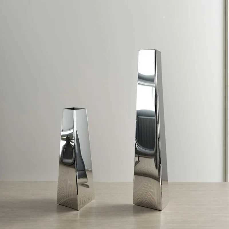 Stainless Steel Vase Creative Luxury Flower Vases Modern Minimst Household Flower Bottle Living Room Decorative Accessories C251017