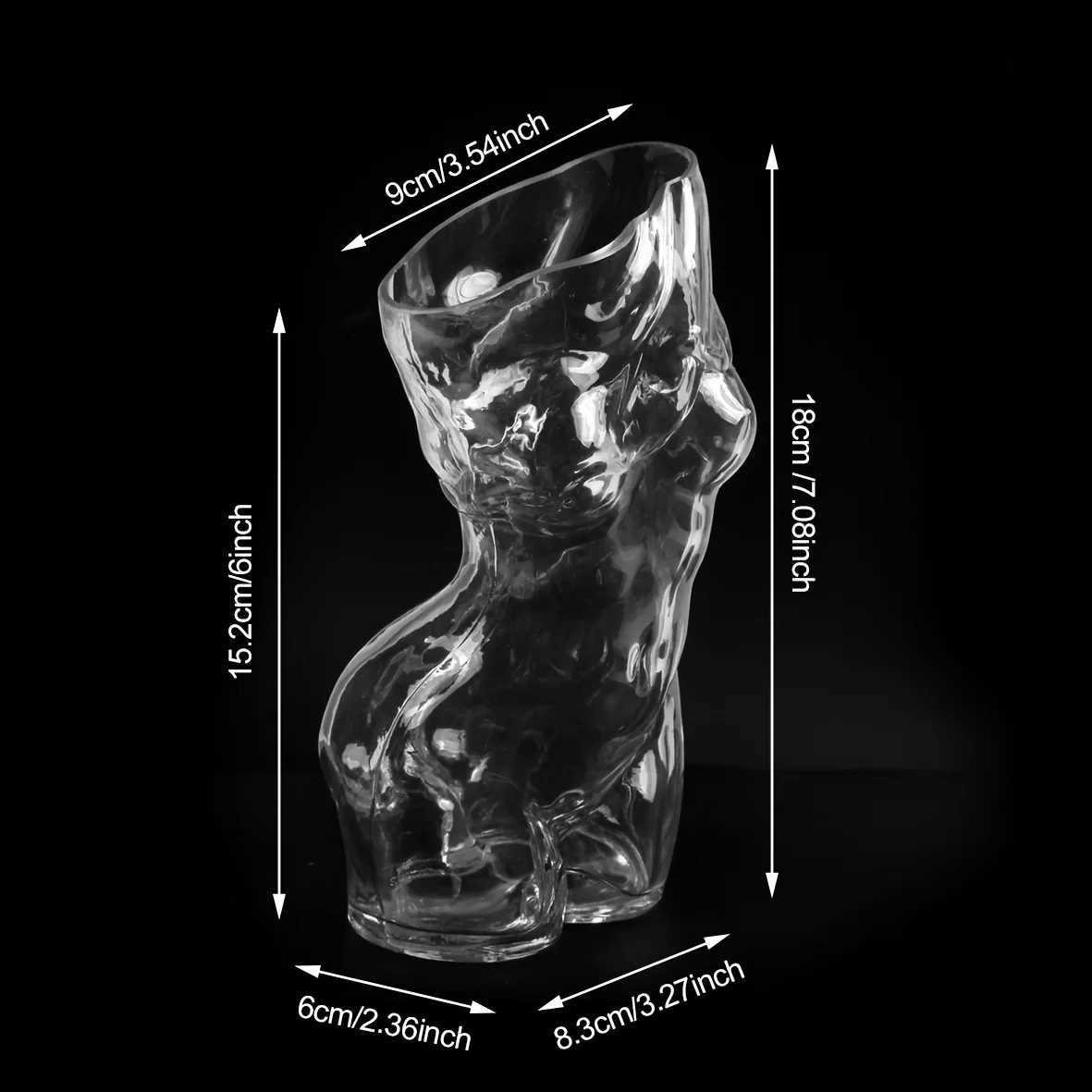 1pc Transparent Glass Vase Creative Female Body Vase Party Decoration Glass VaseValentines Day Decoration C251017