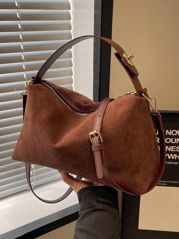 Autumn And Winter All Kinds Of Texture Matte Deerskin Velvet Bag 2025 New Senior Sense Retro Fashion Shoulder Crossbody Bag Woman