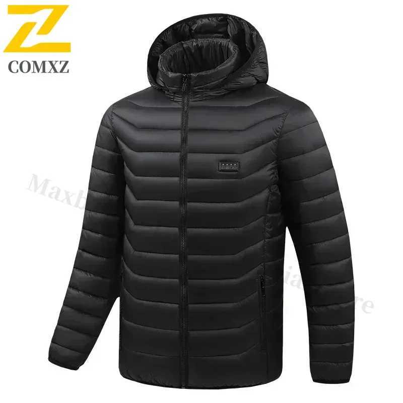21 Areas Heated Jacket Mens USB Electric Smart Hooded Coat SelfHeating Clothes Men Casual Ski ColdProof Thermal Padded Jacket H251017