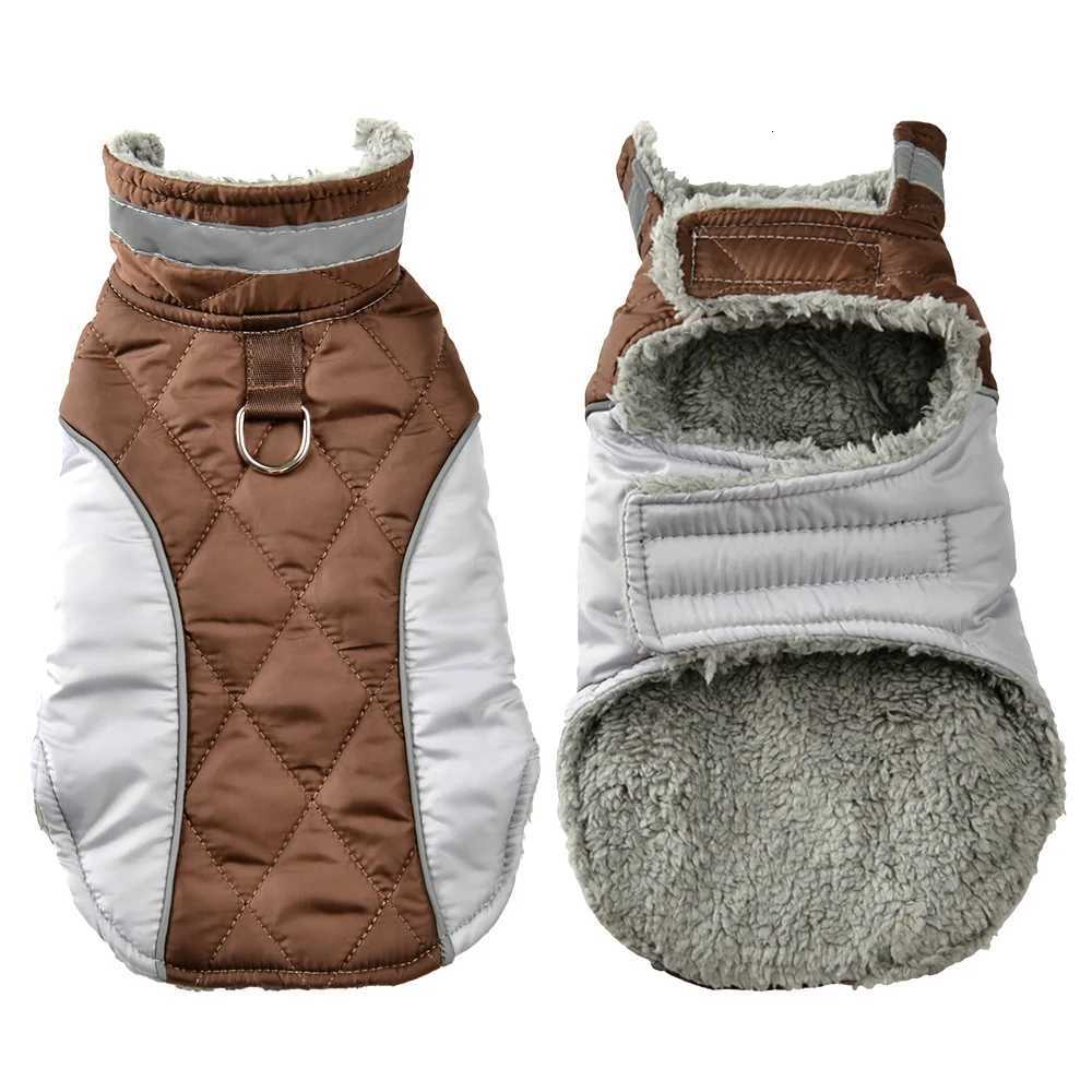 Fleece Pet Vest Coat With Dring Plaid Dog Clothes For Small Medium Pets Warm High Neck Dogs Parka For Winter Yorkshire OutfitsW251017