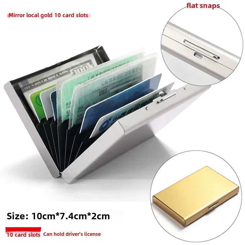 Luxury Metal Card Holder for Men Womens Stainless Steel Ultrathin Antimagnetic Mini Card Case Antitheft Bank HolderW251017