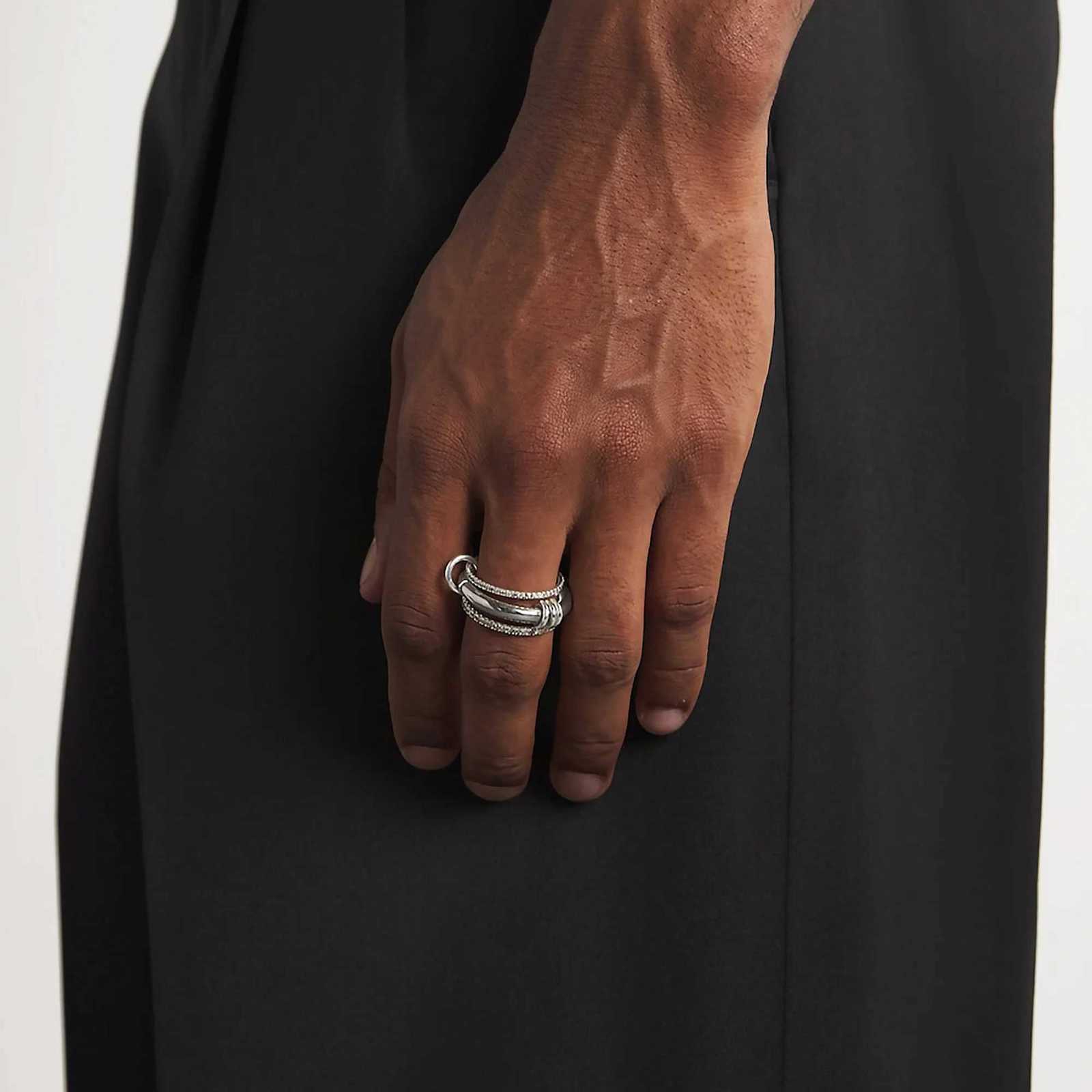 Multilayer Stackable Finger Rings Shiny Cubic Zirconia Link Ring 18K Gold Plated Stainless Steel High Quality Jewelry Accessory Z251017