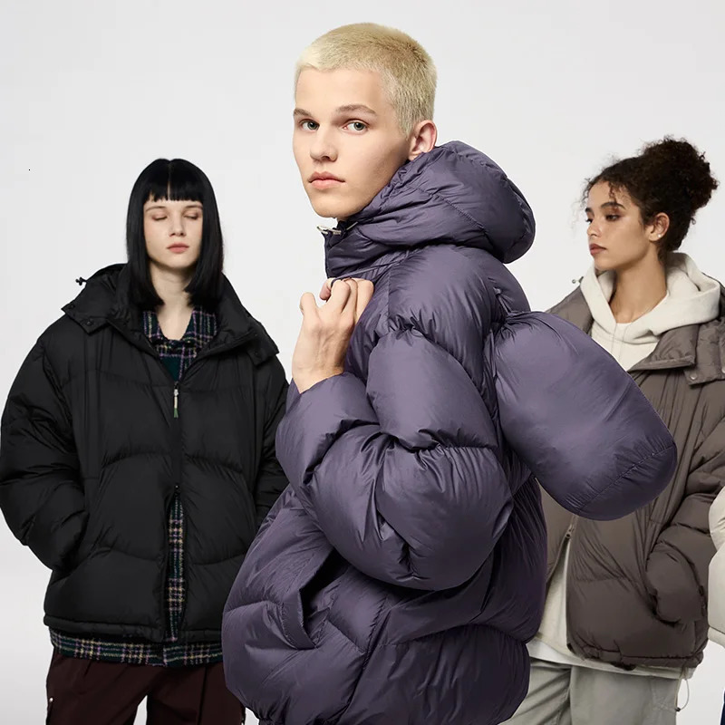 INFLATION Lightweight Puff Down Jacket Unisex Winter 90 Down Classic Solid Color Hooded LooseFit Men Coat 251017