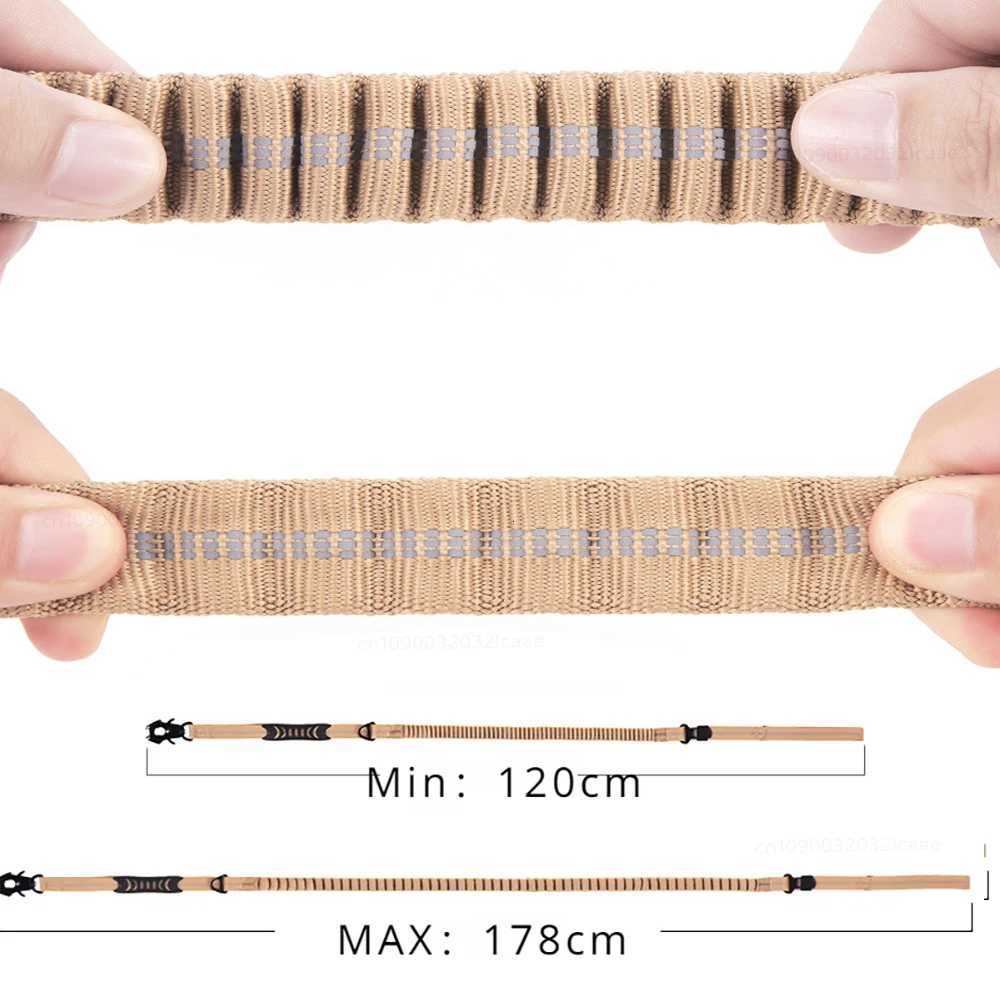 Heavy Duty Dog Leash for Large Dogs Shock Absorbing Bungee Tactical Dog Leash with 2 Padded Handle Strong No Pull Dog Leash C251031