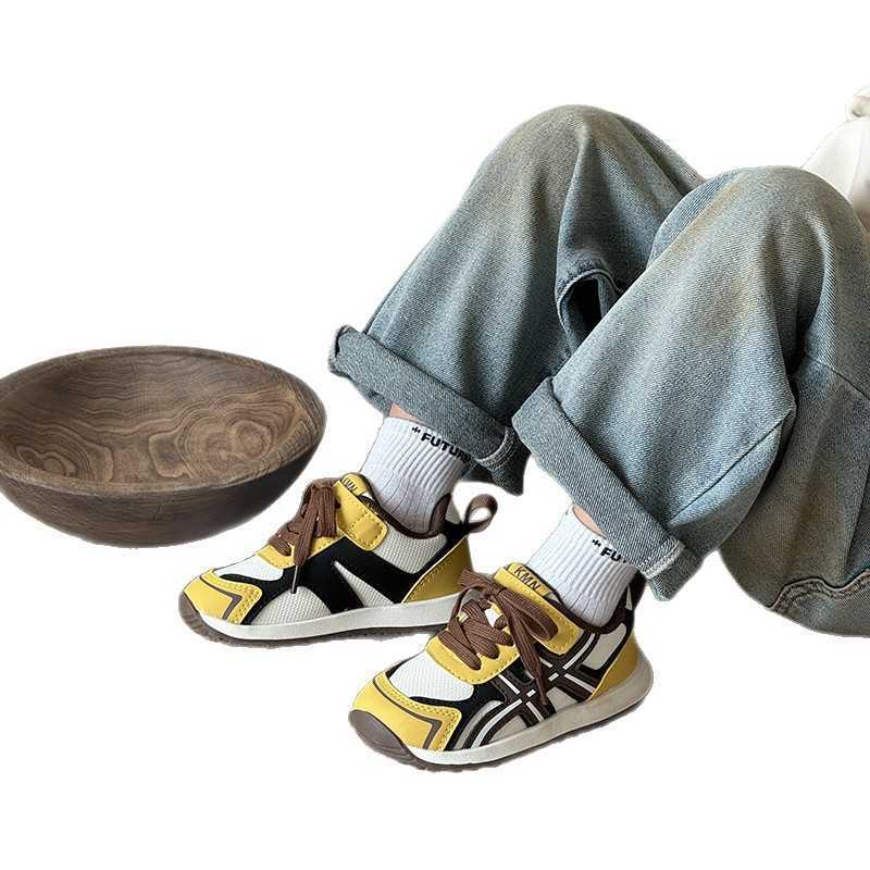 Childrens Amber Flowing Leather Surface Forrest Gump Shoes 2025 Autumn New Girls Versatile Training Shoes Boys Sports Shoes W251017