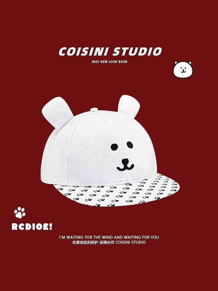 Cute Niche Design SelfDeprecating Bear Flat Brim Baseball Cap for Girls Spring Summer Sweet Cool Anime Bear Baseball Hat W251017