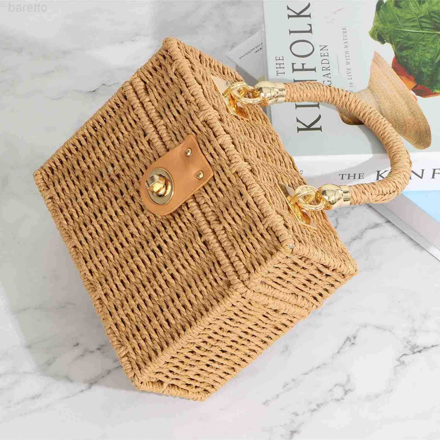 Rattan Purse for Women Summer Straw Tote Handbag Woven Bakset Crossbody Bag Trendy Beach Top Handle Bag Z251017