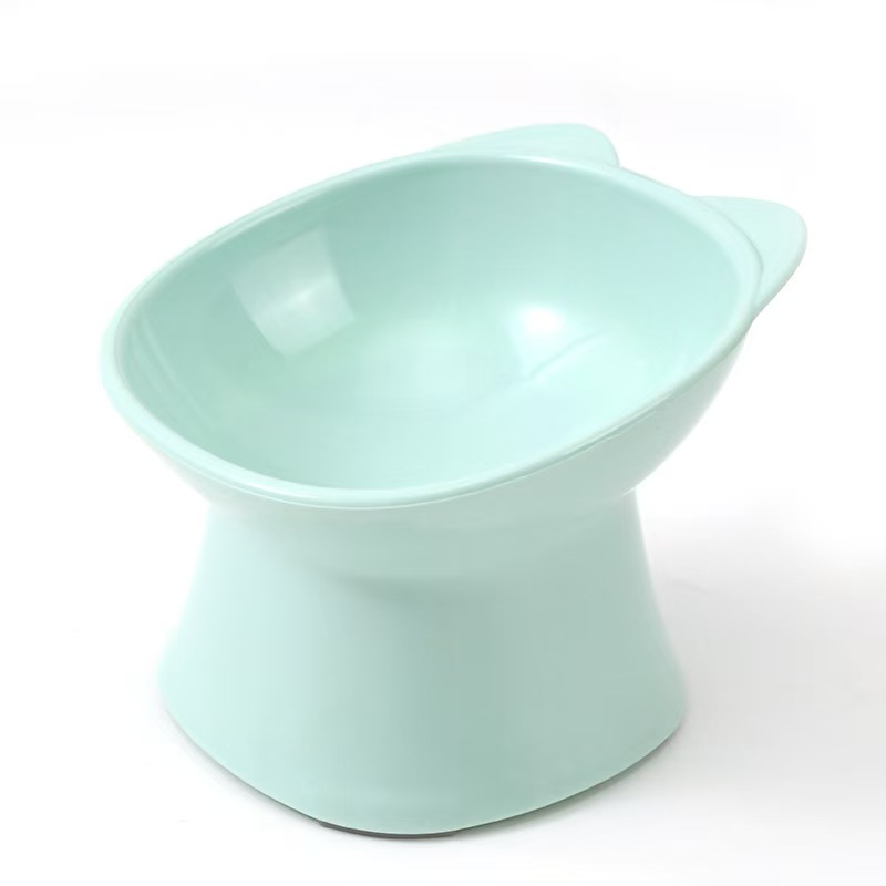 K3236 Elevated neck-protecting pet bowl with anti-tip bevel design. Large capacity cat and dog food bowl for cervical vertebrae protection.