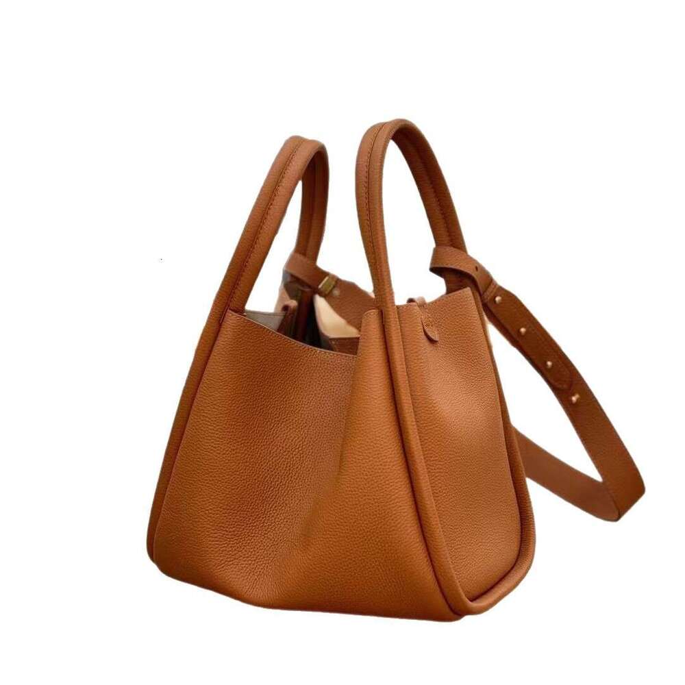 Same Style Bucket Vegetable Basket Top Layer Cowhide 25 New Large Capacity Single Shoulder Crossbody Handbag Women's Bag