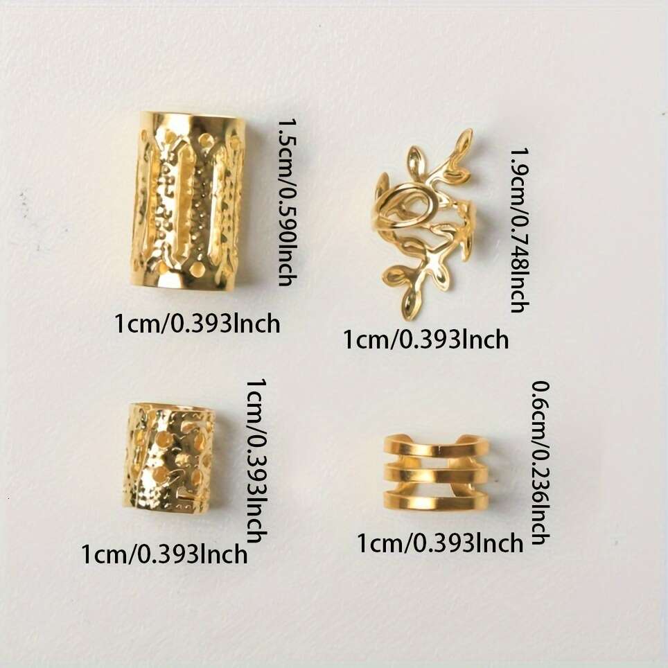 40pcs TEUM SHEINDIY Wig Dreadlock Accessories Iron Hollow Hair Extension Rings