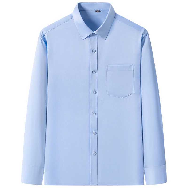 New Elasticity AntiWrinkle Mens Shirts Long Sleeves Dress Shirts For Men Slim Fit Camisa Social Business Blouse White Shirt J251017