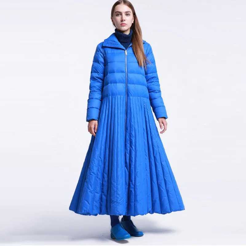 Womens Autumn Winter Skirt Down Jacket Long Size Plus Size Thick Warm Simple Comfortable Loose Casual Niche Versatile Skinny W251016