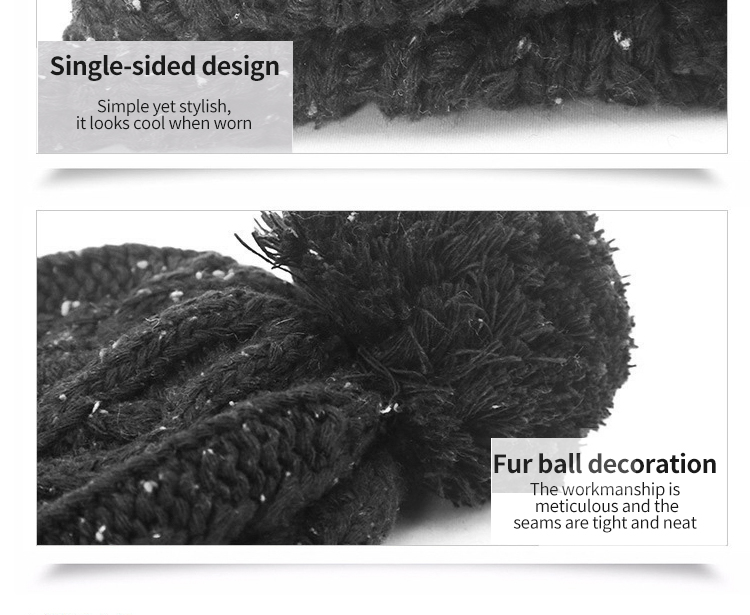 Women Designer Winter Knitted Beanie Woolen Hat Chunky Knit Thick Warm Faux Fur Pom Beanies Hats Female Bonnet Beanie Caps colorful Hats