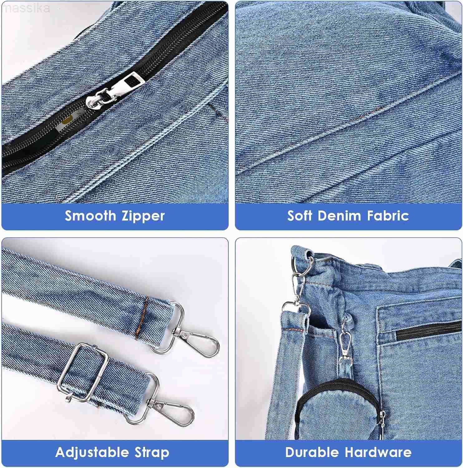 Denim Tote Bag Jean Purses for Women Denim Crossbody Bags with Small Purse Shoulder Handbag M251017