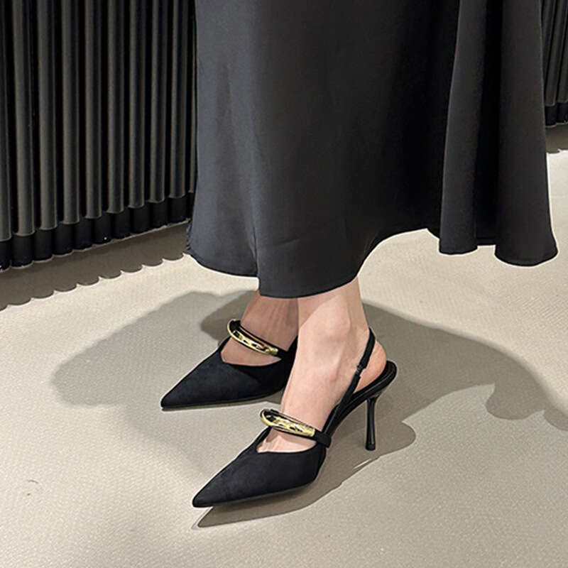 2025 New Women's Designer Shoe - Pointed Mary Jane High Heels, Elegant Shallow Mouth Closed-Toe Sandals Ideal for Skirt Outfits