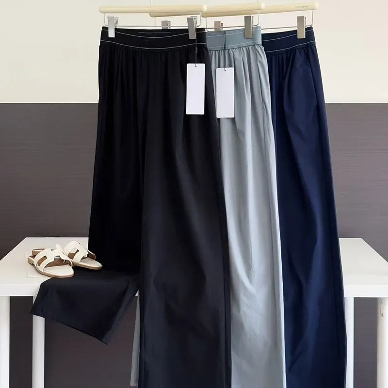 Breathable Quick Drying Black Yoga Pants Sporty Pants in High Fashion Navy Blue Sweatpants Women Elastic Waist Loose Sports Fitness Casual Pants for W