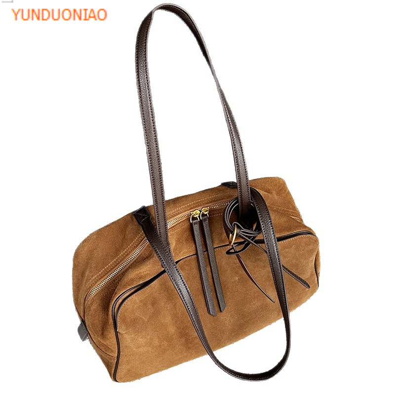 Autumn And Winter New Matte Textured Cowhide Designer Bag Luxury Handbag Genuine Leather New Commuting Women's Shoulder Armpit Bag