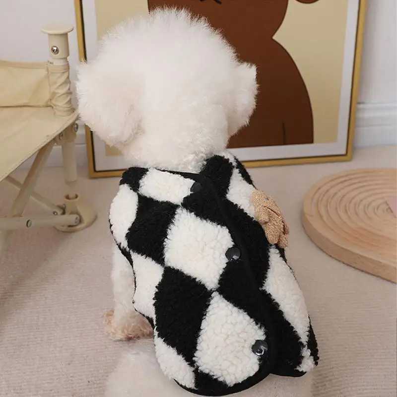 Dog Clothes Plaid Fleece Pet Jacket for Small Dogs Winter Warm Puppy Coat Chihuahua Yorkshire Bichon Vest Costume Pet SuppliesW251017