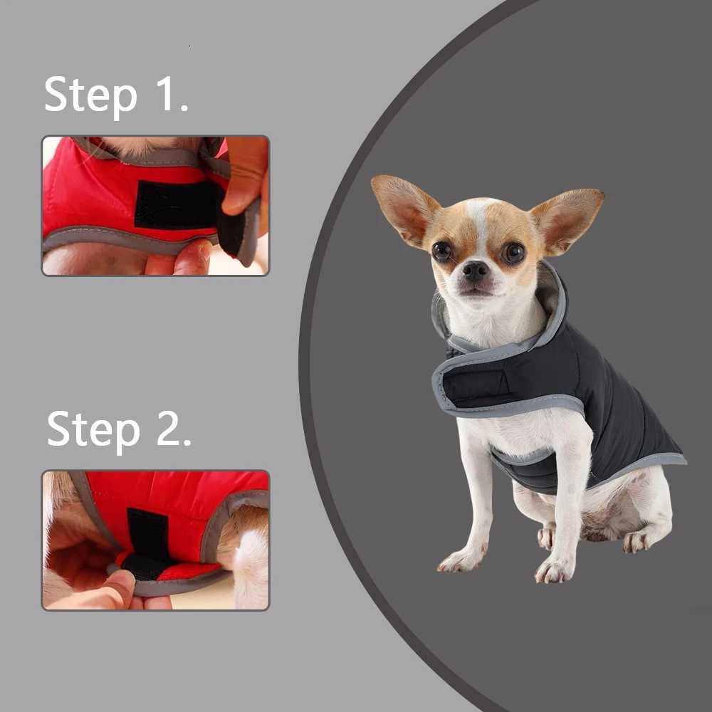 Reflective Pet Clothing Winter Reversible Fleece Dog Apparel For Small Medium Dogs Cats Waterproof Puppy Jacket Coat ChihuahuaW251017
