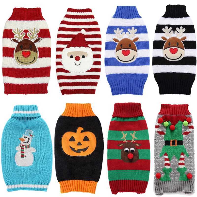 Christmas Pet Dog Clothes For Small Large Dogs Xmas Puppy Big Dog Sweater For French Bulldog Yorkies Dogs Pets Clothing PulloverW251017