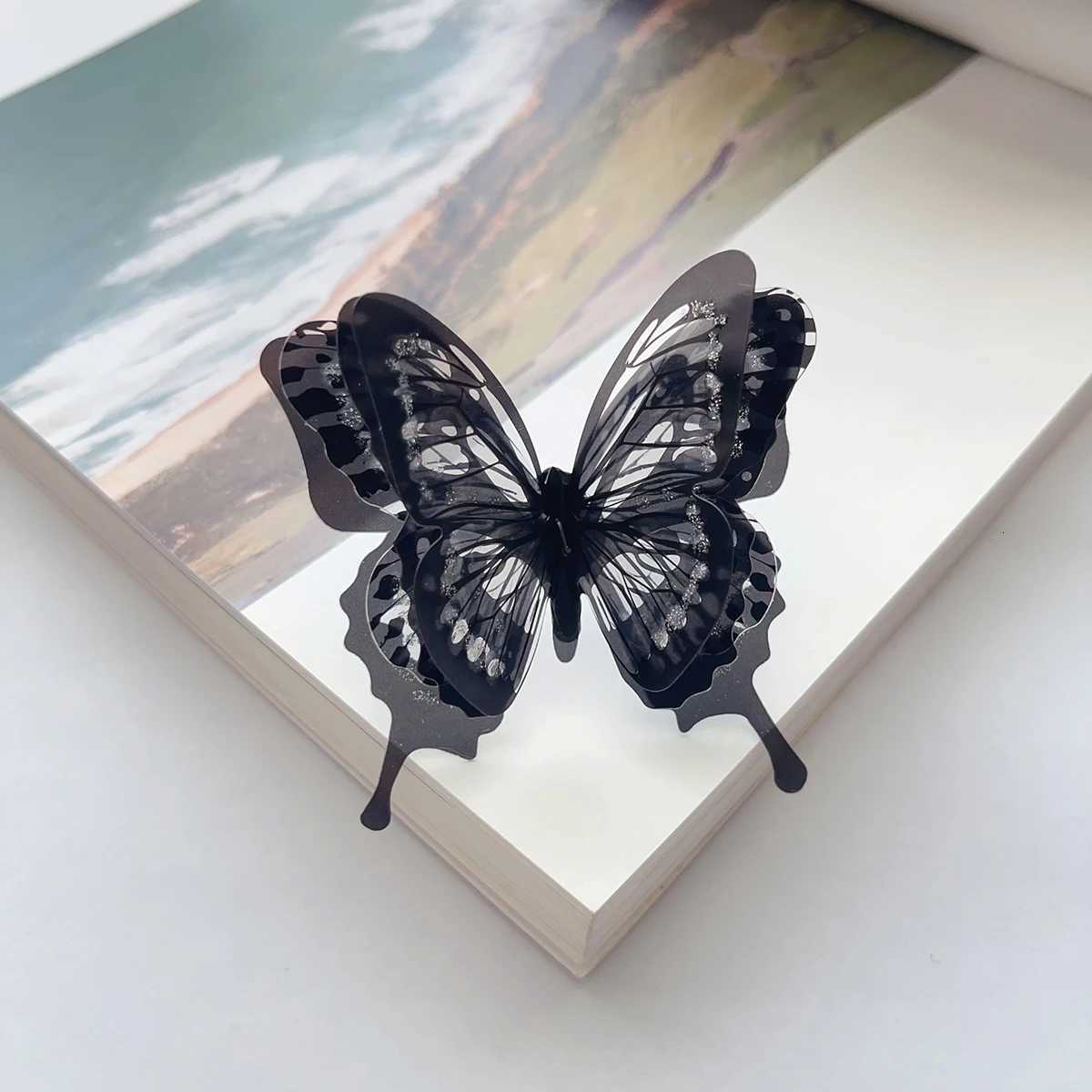 1 large black butterfly ring Female dark department Gothic style exaggerated personality fashion accessories ring can be adjuste Z251017