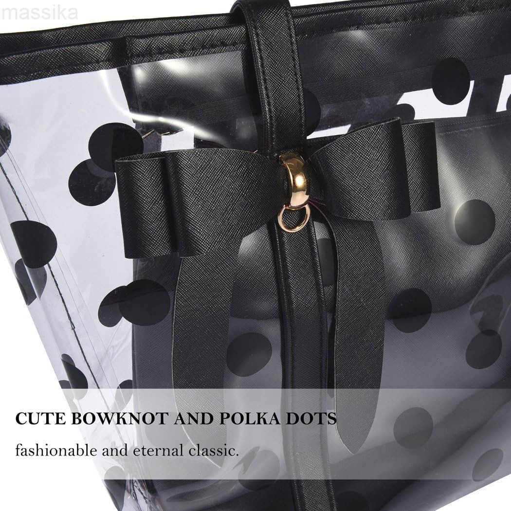 Womens Clear Tote Bags MultiUse Shoulder bag Handbag Beach bag Shopping Bag M251017