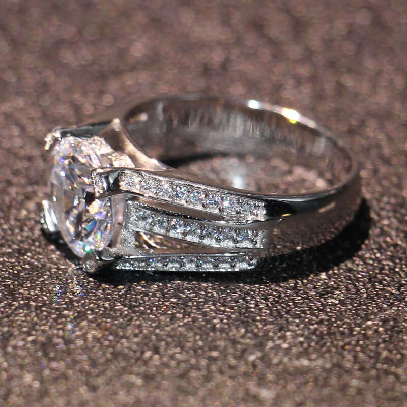 Victoria Wieck Handmade Fashion Jewelry Sterling Sier Round Cut 4CT White Topaz CZ Dia Gemstones Party Women Weddding Band Ring