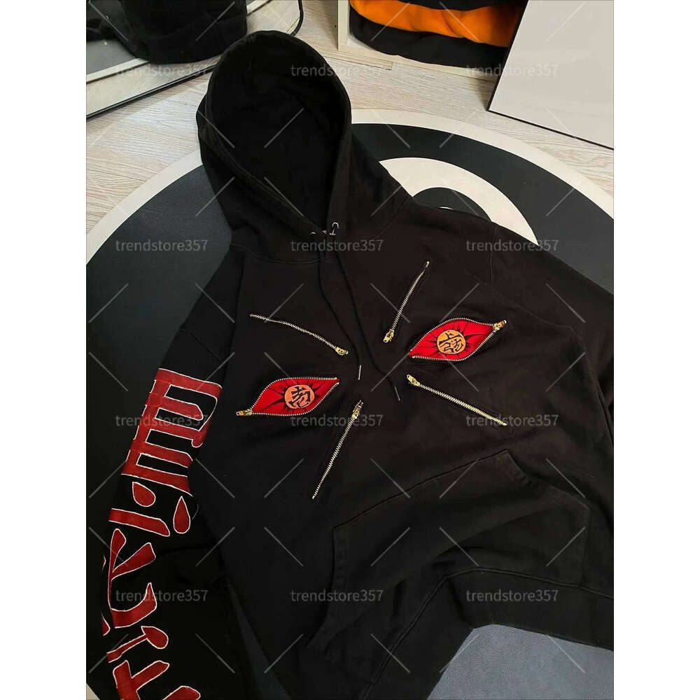 Cool Design Multi Zipper Hoodies Hip Hop Anime Hoodie Y2k Oversized Sweatshirts Haruku Punk Casual Streetwear Men Clothing