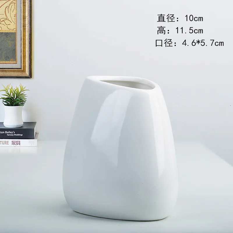 NEW Modern Ceramic Vase Nordic Home Decoration Pure White Cyan Table Vase Dry Flower Arrangement Creative Living Room Decor C251017