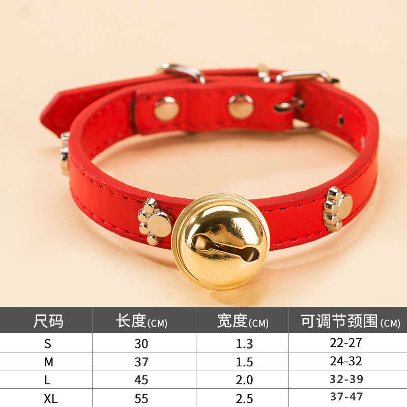 New Pet Red Bone Bell Adjustable Neck Collar for Small Dogs Teddy Cats Accessories cat Dog Supplies