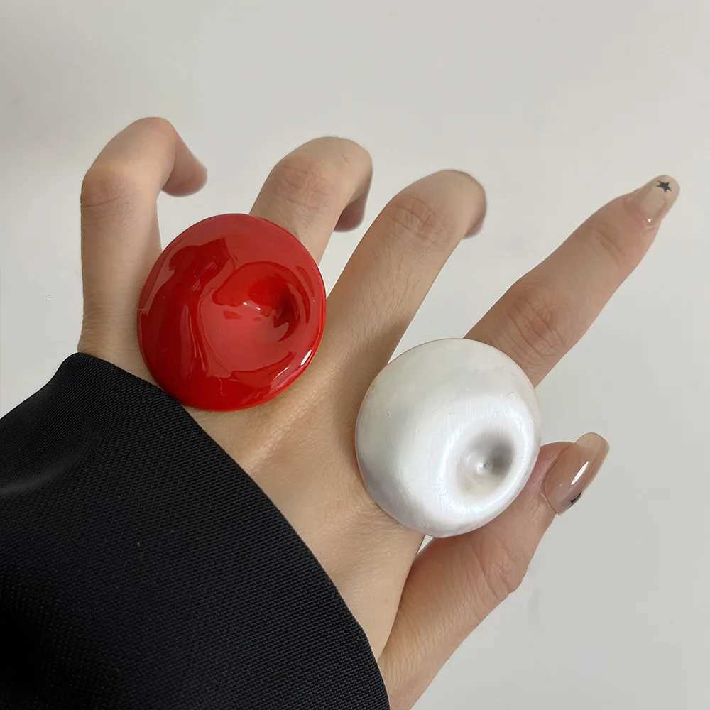 Vintage Irregular Round Colorful Enamel Dripping Oil Ring for Women Girls Exaggerated Trendy Finger Jewelry Gift Z251017
