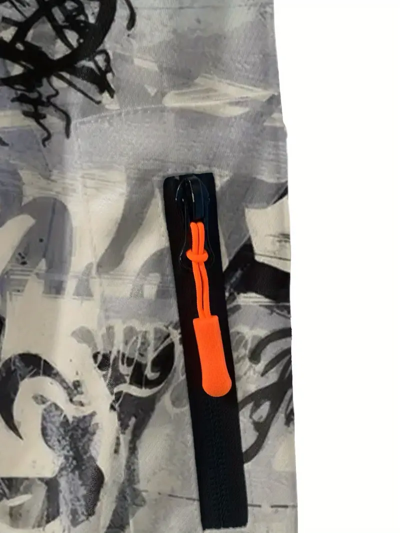 Letter decoration Comfort-Fit Mens Half-Zip Hoodie - Versatile Loosely Fitted Sweater for Daily Wear 2-1-5