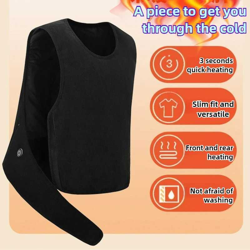 11 Areas Self Heating Vest USB Rechargeable Heated Jacket Winter Men Womens Thermal Underwear Heating Vest Hiking Ski Coat 8XL H251017