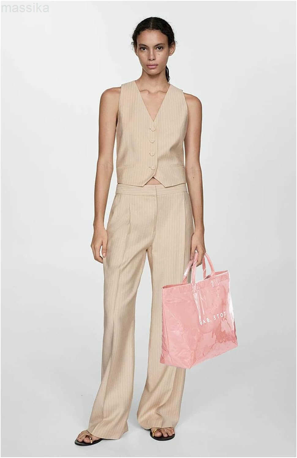 Large Tote Bags for Women PVC Clear Totes Bag Plastic Carry All Bag Kraft Paper Shoulder Handbag Hobo for Work Travel M251017