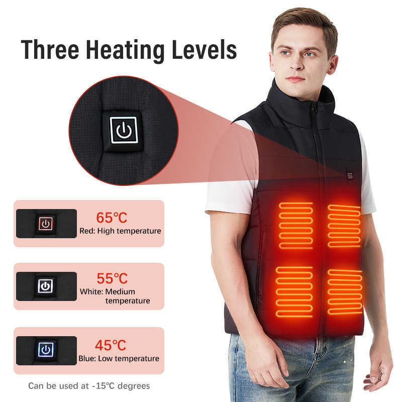 Carbon Fiber 5v Heating Vest for Men and Women Smart Thermal Electric Vest Rechargeable Heating Vest H251017