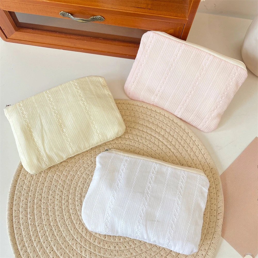 Stripe Mini Makeup Lipstick Storage Pouch Coin Purse Cute Women Cosmetic Organizer Bag Sanitary Napkins Storage Bag251011