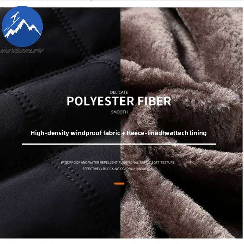 Maxbarley 2025 Winter Fleece Warm Men Casual Retro Thick Windproof Cotton Padded Jacket Camping Stand Collar Padding Coat Down Cotton