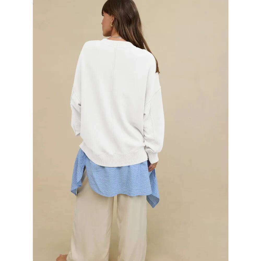 2025 Fall Winter New Fashion Women's Hoodie Loose-Fit Casual Crew Neck Top Commuter Wear Y2k Woman Clothing