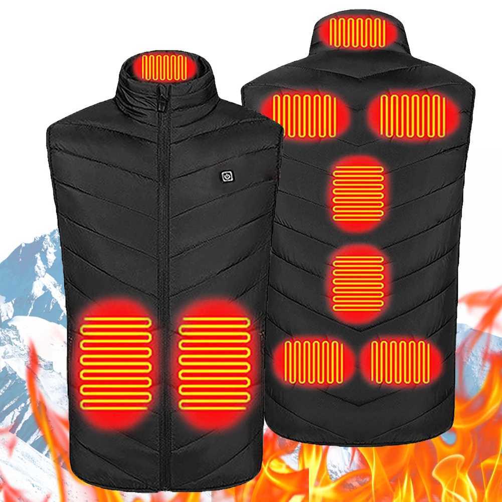 9 Heating Zones Sportswear Heated Coat Winter Heating Vest Outdoor Warm Vest for Men and Women Outdoor Skiing Hiking H251017