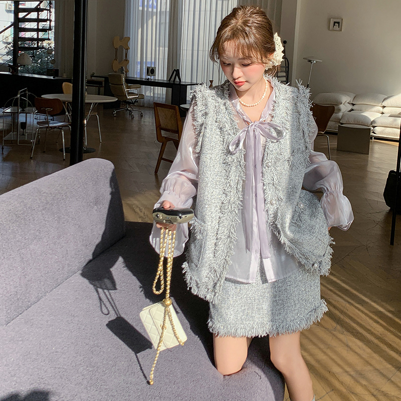 Free shipping designer Two Piece Dress New set of age reducing versatile comfortable skin friendly quality enhancing three piece set fashion luxurious