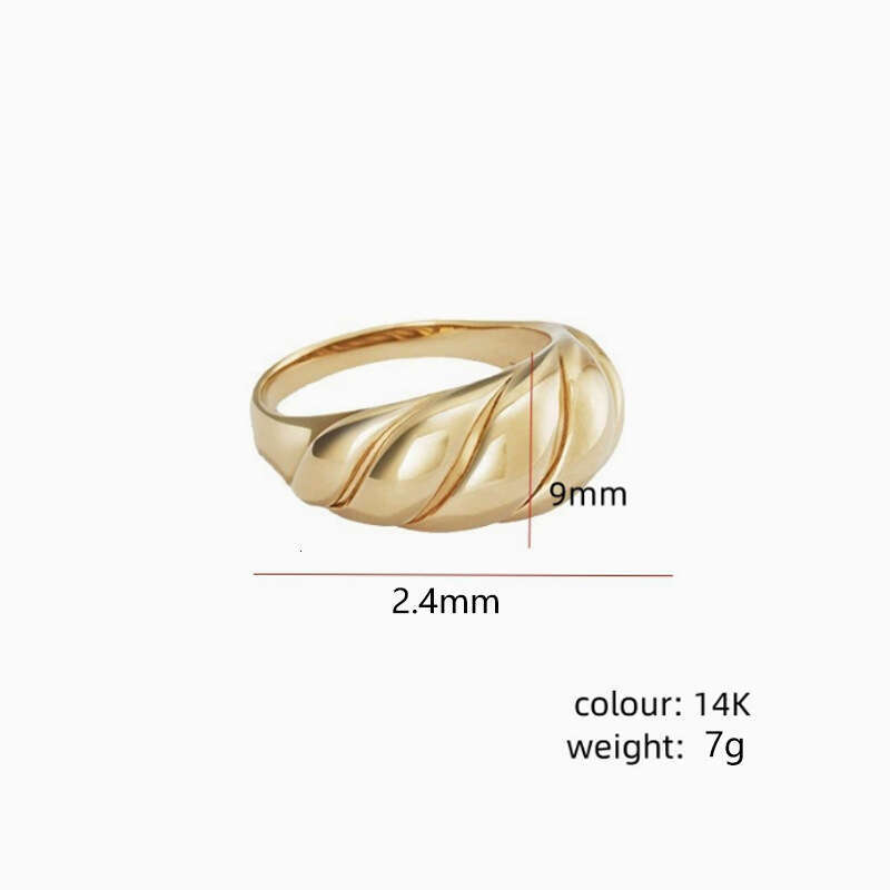 Stainless Steel High-End Gold-Plated Couple Index Finger Niche Style Ring Jewelry
