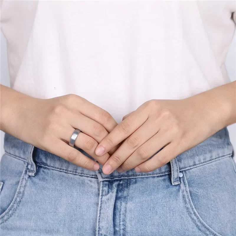 Tigrade Brushed Tungsten Ring SilverBlackBlueRose Gold Color Two Tone Women Ring 6mm Female Wedding Band For Men Women AnelW251017