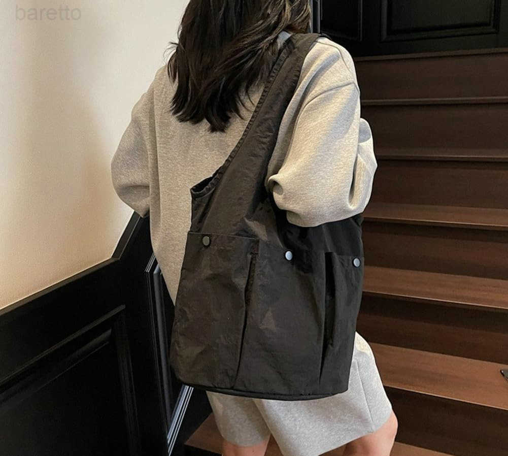 Nylon Bucket Bag for Women Lightweight Tote Handbag Travel Causal Top Handle Purse Large Capacity Hobo Sling Bag 2025 Z251017