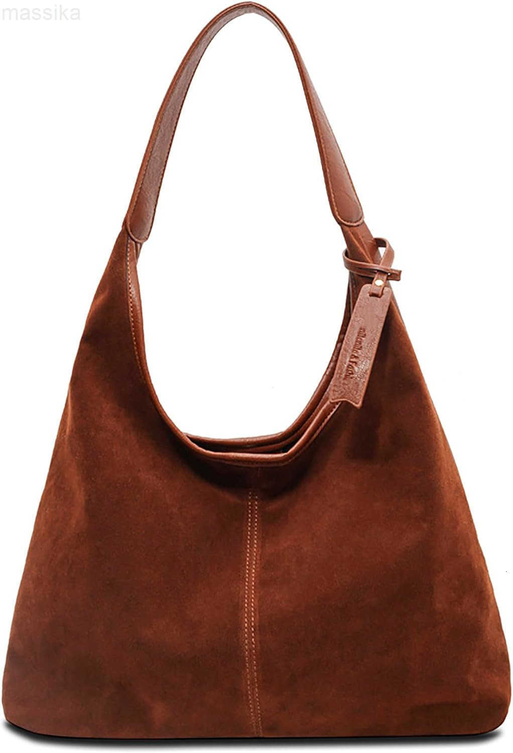Leather Hobo Bag for Women Brown Purses Suede Purse Slouchy Tote Bag Suede Tote Bag Fall Winter Purses Handbag M251017