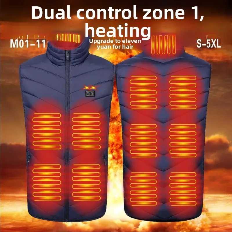 Smart Electric Heating Vest Mens Outdoor Cold Resistance Cotton Jacket Heating Waistcoat Intelligent Heating Mens Vest H251017