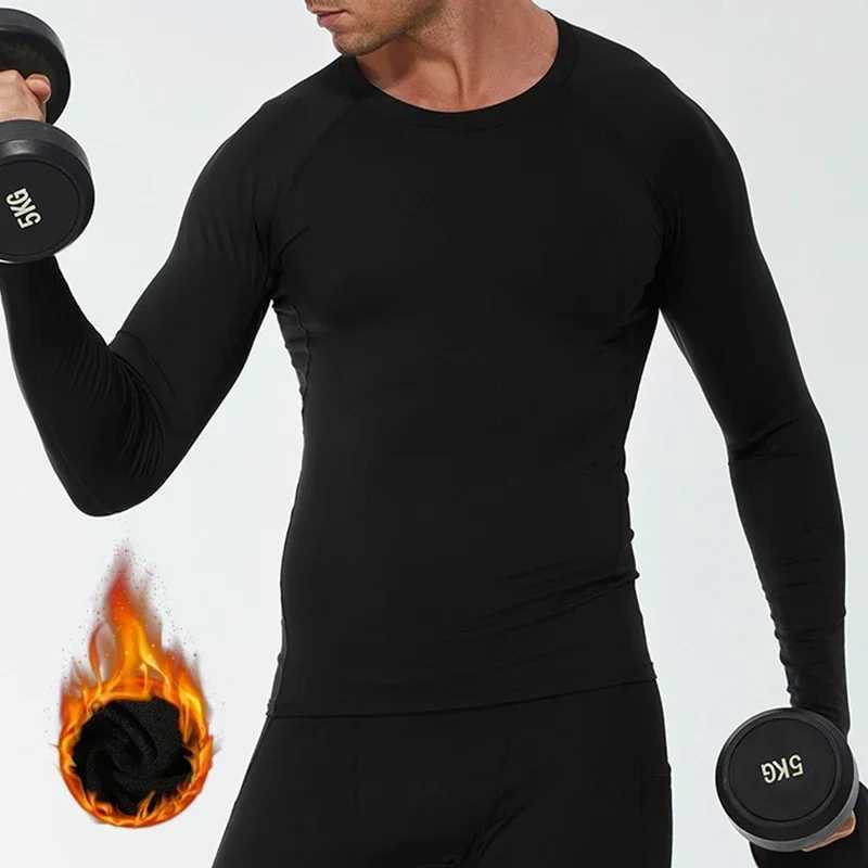 Men Thermal Underwear Winter Thermo Shirt Tops Fleece Undershirts Warm Sleepwear Elastic Long Johns Inner Wear Thermal Clothing H251017