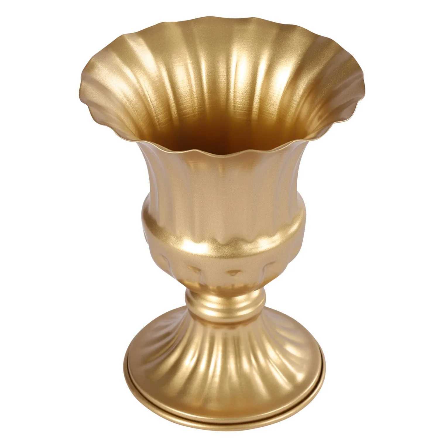 10 Pcs Gold Flower Vases 63 H Centrepieces for Wedding Reception Tables Home Flower Stands for BirthdayChristmas Events C251017