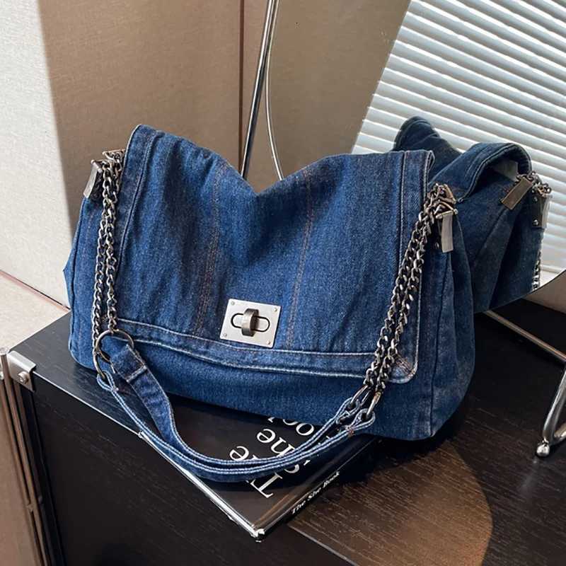Casual Cmuter Large Capaci Denim Wens Bag 2025 New Versatile Chain Single oder Crossbody Tote Bag1 D251017